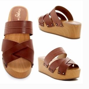 Sam Edelman Sandal Leather Platform Embossed Bane